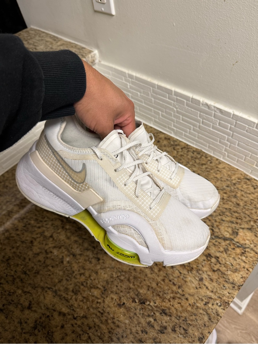 Nike Air Zoom SuperRep 3 Running Shoes Men's Size 8.5 White Volt DC9115-107 Used